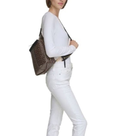 Calvin Klein Bag Millie Logo Sling CK Backpack PU Leather AUTHENTIC - Picture 14 of 16